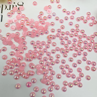 FS3639-4mm AB Half Pearl Looking Half Acrylic Pearl Patch For Making Fancy Beads Or Fancy Pen