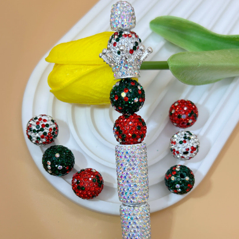 FS1646-16MM Christmas Series Sparkling Fancy Beads Fit For Beadable Pen