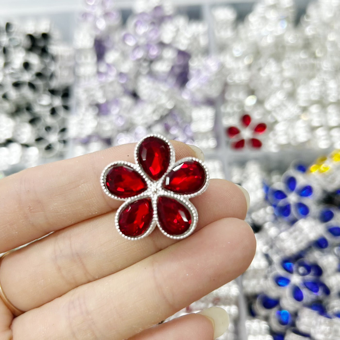 FS1643-25MM Crystal, Brick, Flower, Metal Beads Fit For Beadable Pen