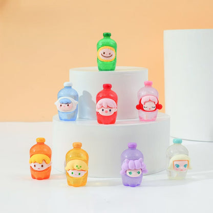 FS5017- Pop Mart Three - Dimensional Sparkling Drink Bottles (Two Sets) Luminous Glow - in - the - Dark