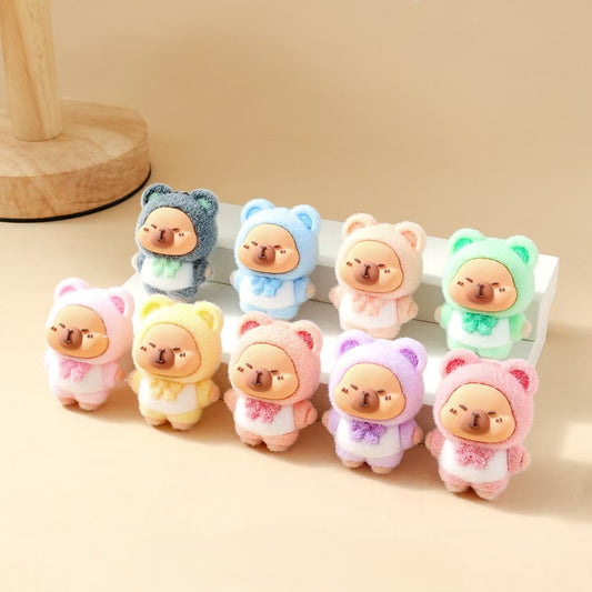 FS5482- Capybara Flocking Through-Hole Resin Beads