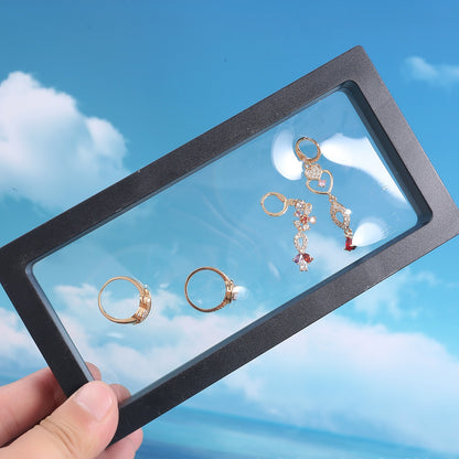 [KM6956]-[KM6961]- Rectangular Multiple Sizes PE Black and White Suspended Box Jewelry Box, Small Jewelry Ring Box, Suspended Anti-oxidation Exquisite Display Box,[KM6955]- Groove Width:2cm, Rectangular Little Legs base Stands