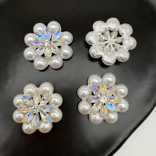FS5381-29mm Flower Pearl Diamonds  Metal Charms