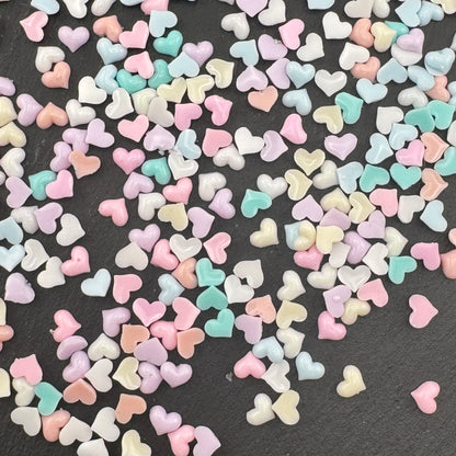 FS5380-About 5mm*5mm Random Mixed Color Resin Heart Nail Charms For Making Fancy Beads Or Fancy Beadable Pens