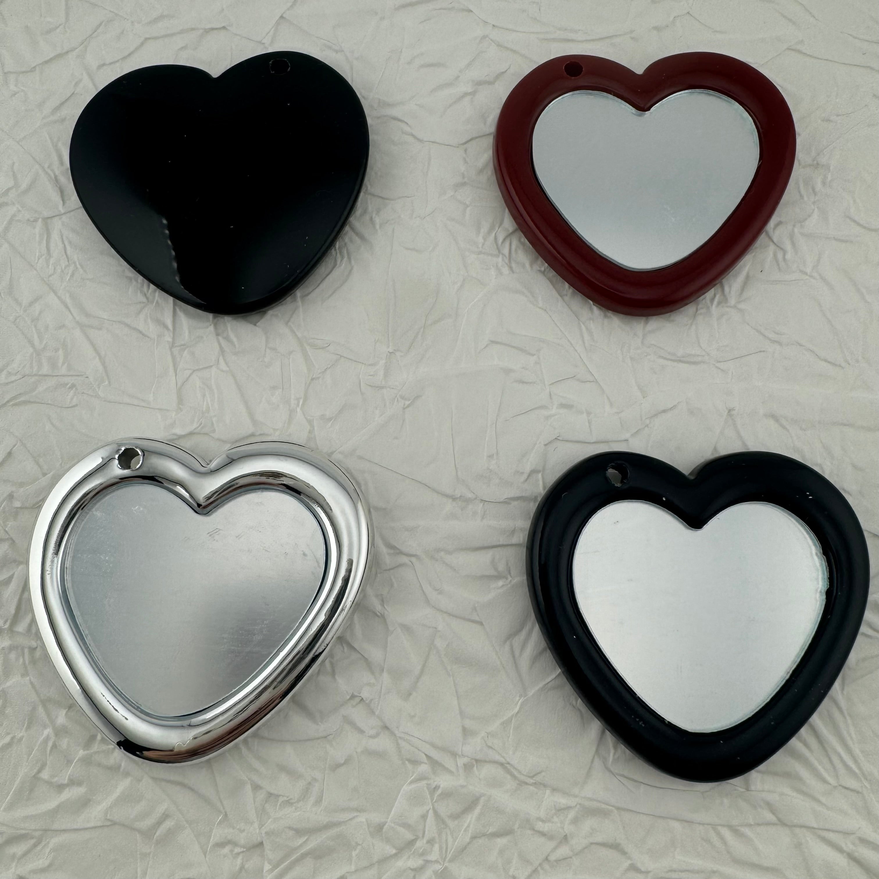 FS2279-Heart Shape Mirror Acrylic Charms For Making Key Chain