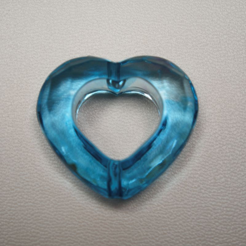 [KM0945]- 26mm Clear Hollow Heart based beads, Fit Pens