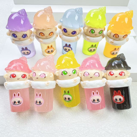 FS3026- Labubu Glowing Cups Pen Toppers Night-Light Cups Pen Caps