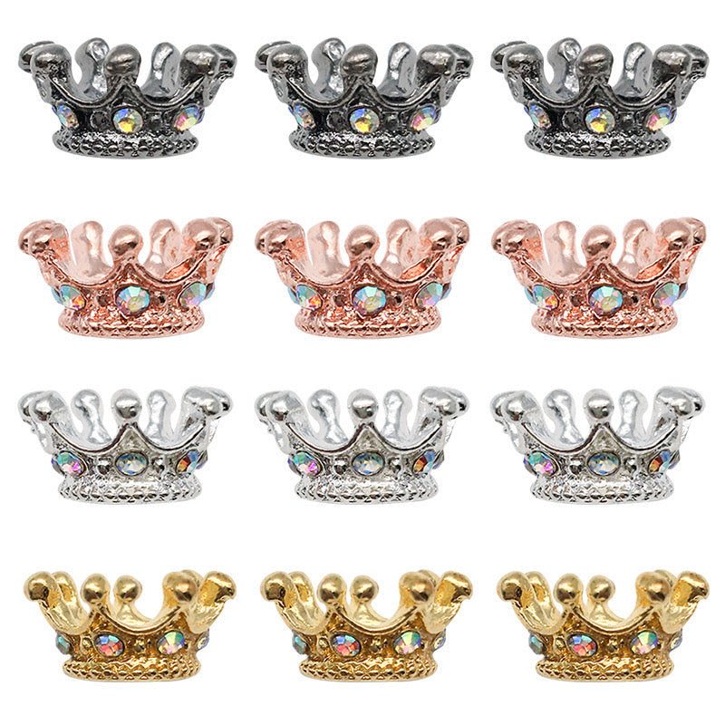 FS1638-12MM Bling Bling Sparkling Crown Spacers for Beads