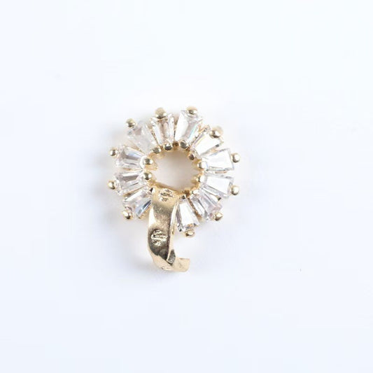 FS3993- 13*15mm Circular Cubic Zirconia Diamond Nail Stickers