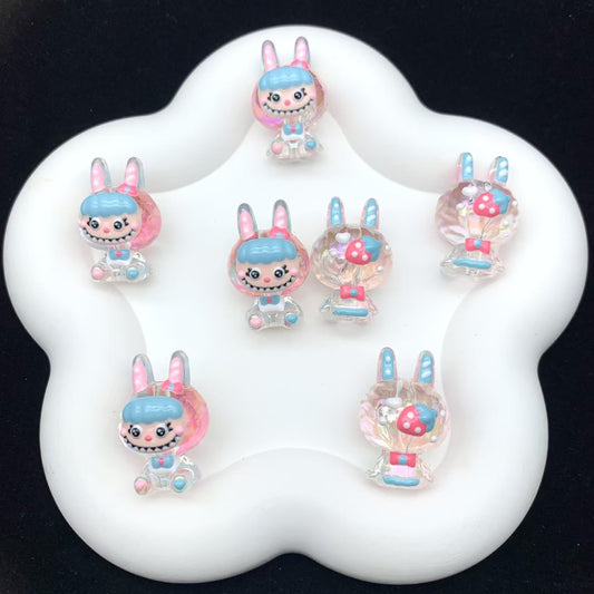 FS4332- Three - dimensional Labubu Transparent Hand - painted Beads