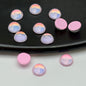 [KM0907]- 6mm Mocha Semicircle Round Crystal Diamonds, Flat Base