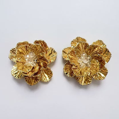 FS3779- 47mm Two-Layer UV Silver Crystal Flower Charms Two-Layer Crystal Flowers