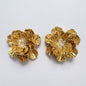 [KM3779]- 47mm Two-Layer UV Silver or Gold Crystal Flower Charms