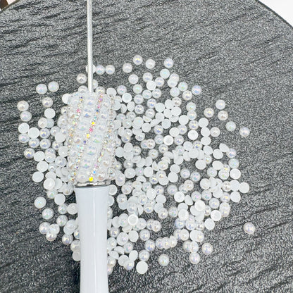 FS3639-4mm AB Half Pearl Looking Half Acrylic Pearl Patch For Making Fancy Beads Or Fancy Pen