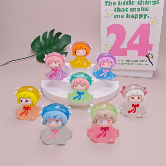 FS4990- Cloaked Little Girl Charms Figurine Ornament Luminous Glow In The Dark