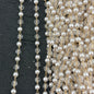 [KM2318]- 4mm Pearl+Crystal Chain