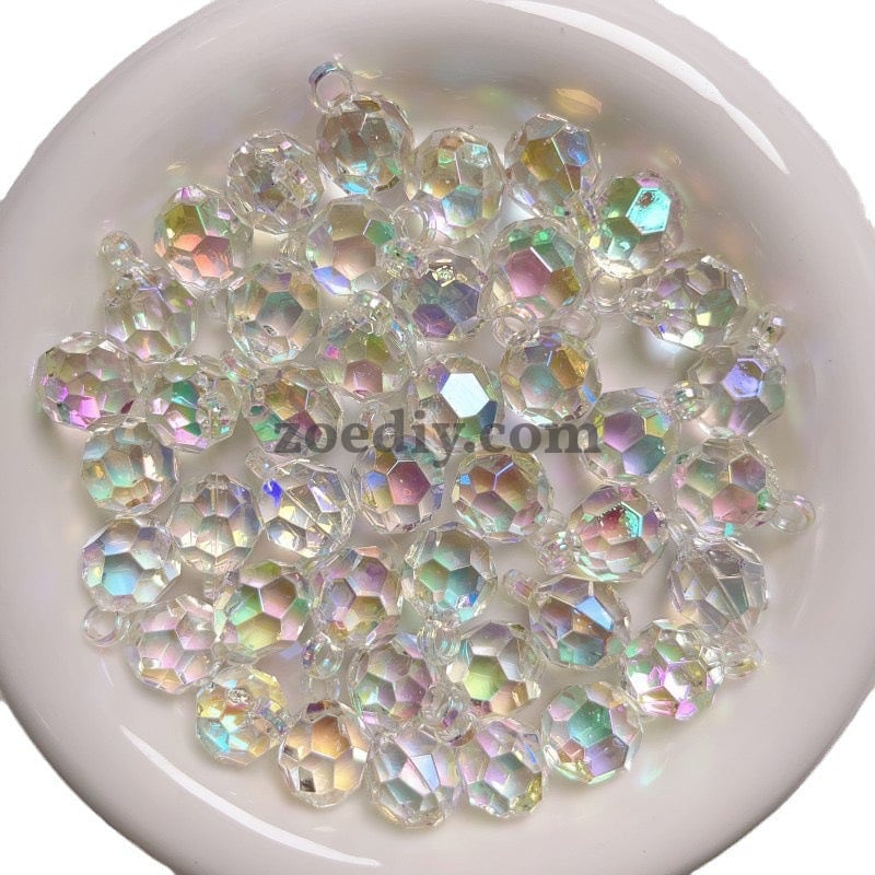 FS1565-16MM Colorful UV  Multi faceted Football Dangle Hnanging Beads For Making Car Hangers