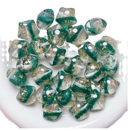 FS1699-20mm*19mm Gold Foil Resin Beads Fit For Beadable Pens