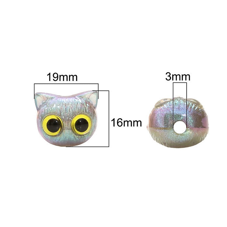 FS2310-Random Mixed Color Cat Acrylic Beads Fit For Beadable Pens