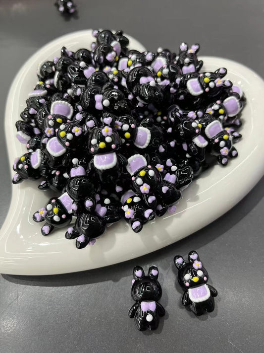 FS1985-25.5*16mm Rabbit Three - Dimensional Hand - Drawn Beads