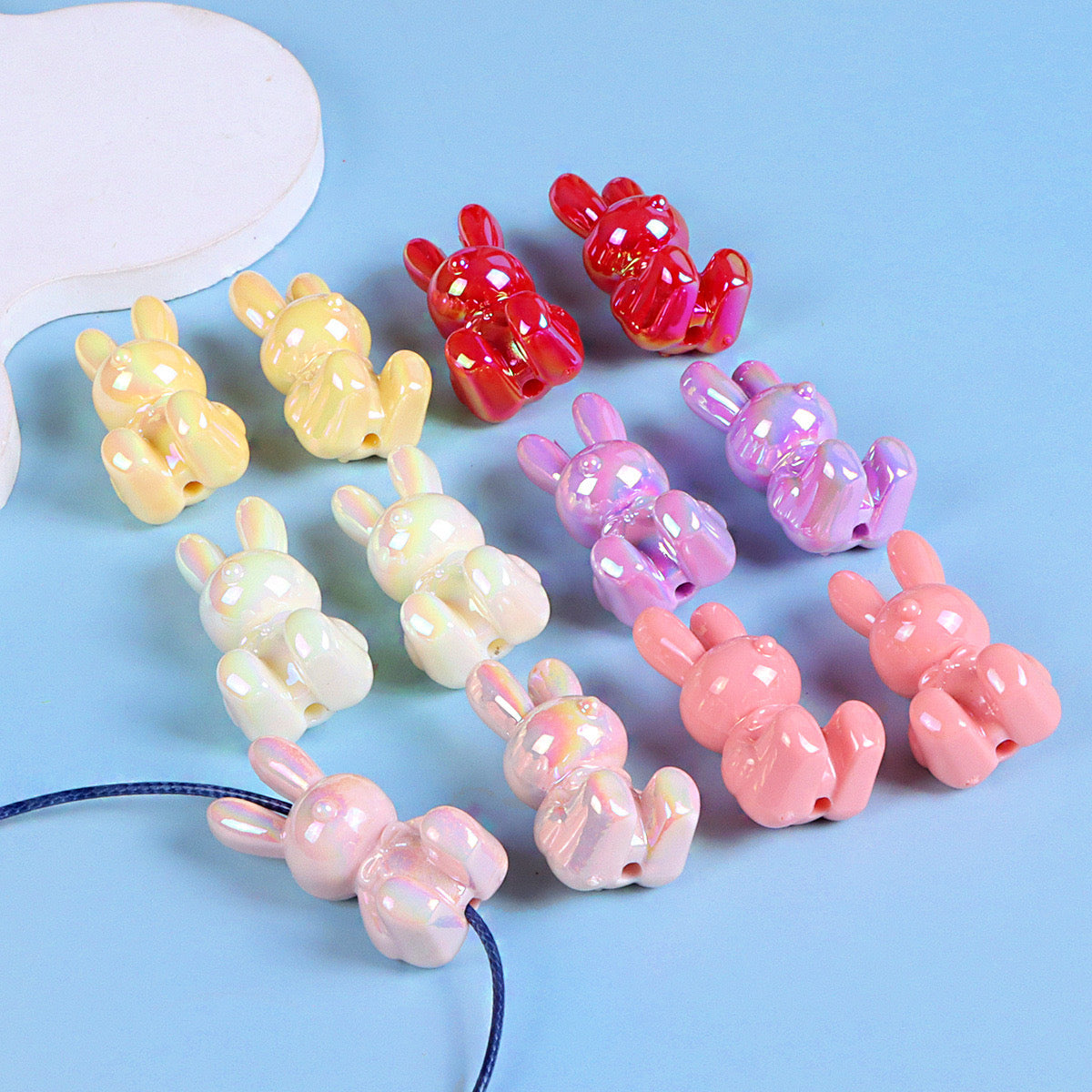 FS1849-Random Mixed Color UV Rabbit Resin Beads Fit For Beadable Pens