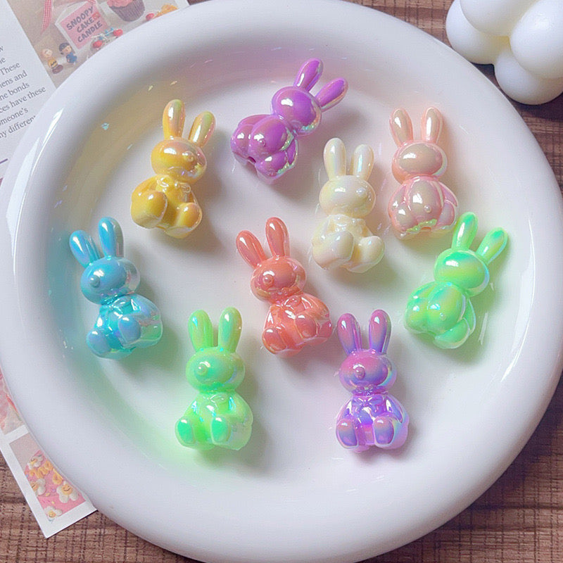 FS1849-Random Mixed Color UV Rabbit Resin Beads Fit For Beadable Pens