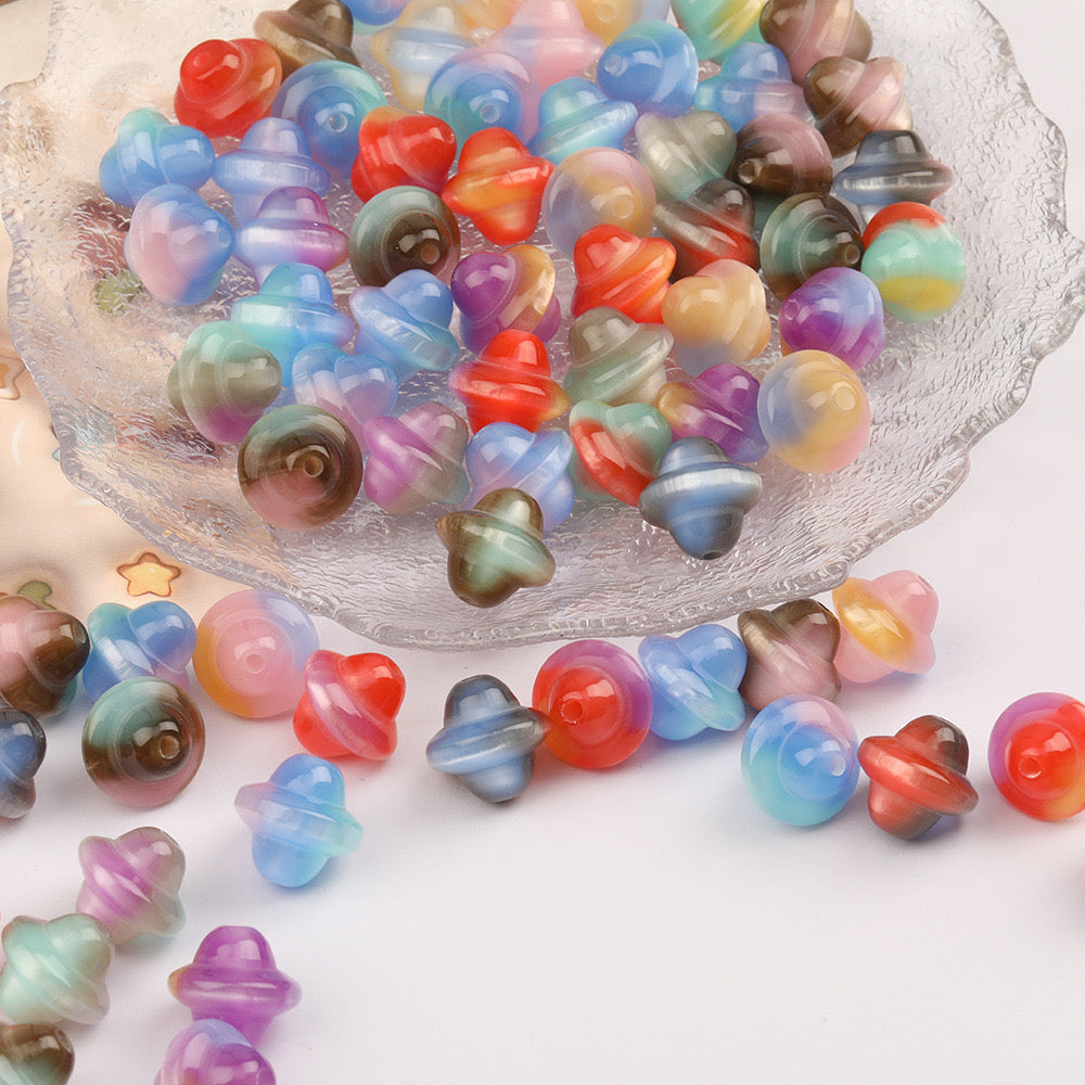 FS2305-16MM Random Mixed Grandient Color Resin Beads Fit For Beadable Pens