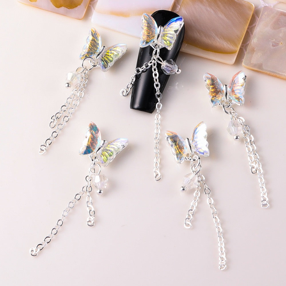FS2732-1.2¡Á4.2cm AB Color Butterfly Nail Charms For Making Fancy Beads Or Fancy Pen