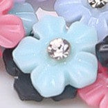 [KM1006]- 8mm Flower Nail Charms with Diamonds, For Making Fancy Beads Or Fancy Pen