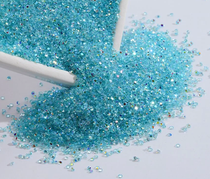 [KM1441]- (1.5mm Size) SS4 AB Color Sugar Crystal Diamonds, Mini Resin Rhinestone For Making Sugar Beads and Sugar Pens