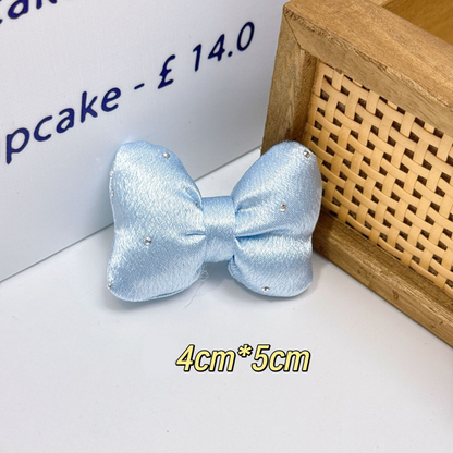 [KM6978]- 4mm*5mm Puffy Rhinestone Fabric Bows