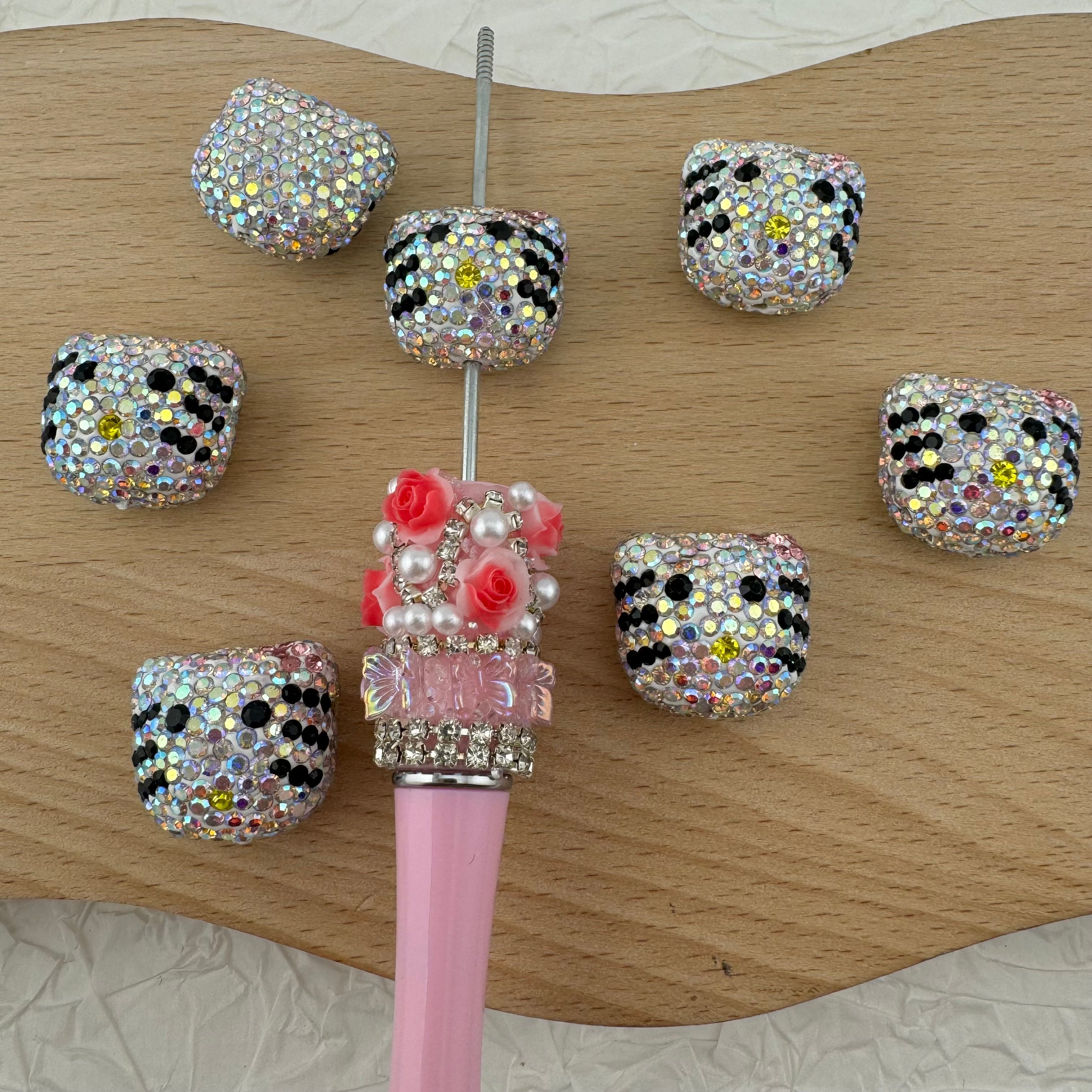 FS2306-HK Head AB Sparkling Fancy Clay Beads Fit For Beadable Pens ( Hole is tight)