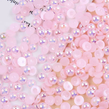 FS3639-4mm AB Half Pearl Looking Half Acrylic Pearl Patch For Making Fancy Beads Or Fancy Pen