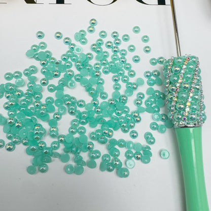 FS3639-4mm AB Half Pearl Looking Half Acrylic Pearl Patch For Making Fancy Beads Or Fancy Pen