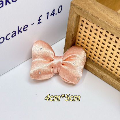 [KM6978]- 4mm*5mm Puffy Rhinestone Fabric Bows