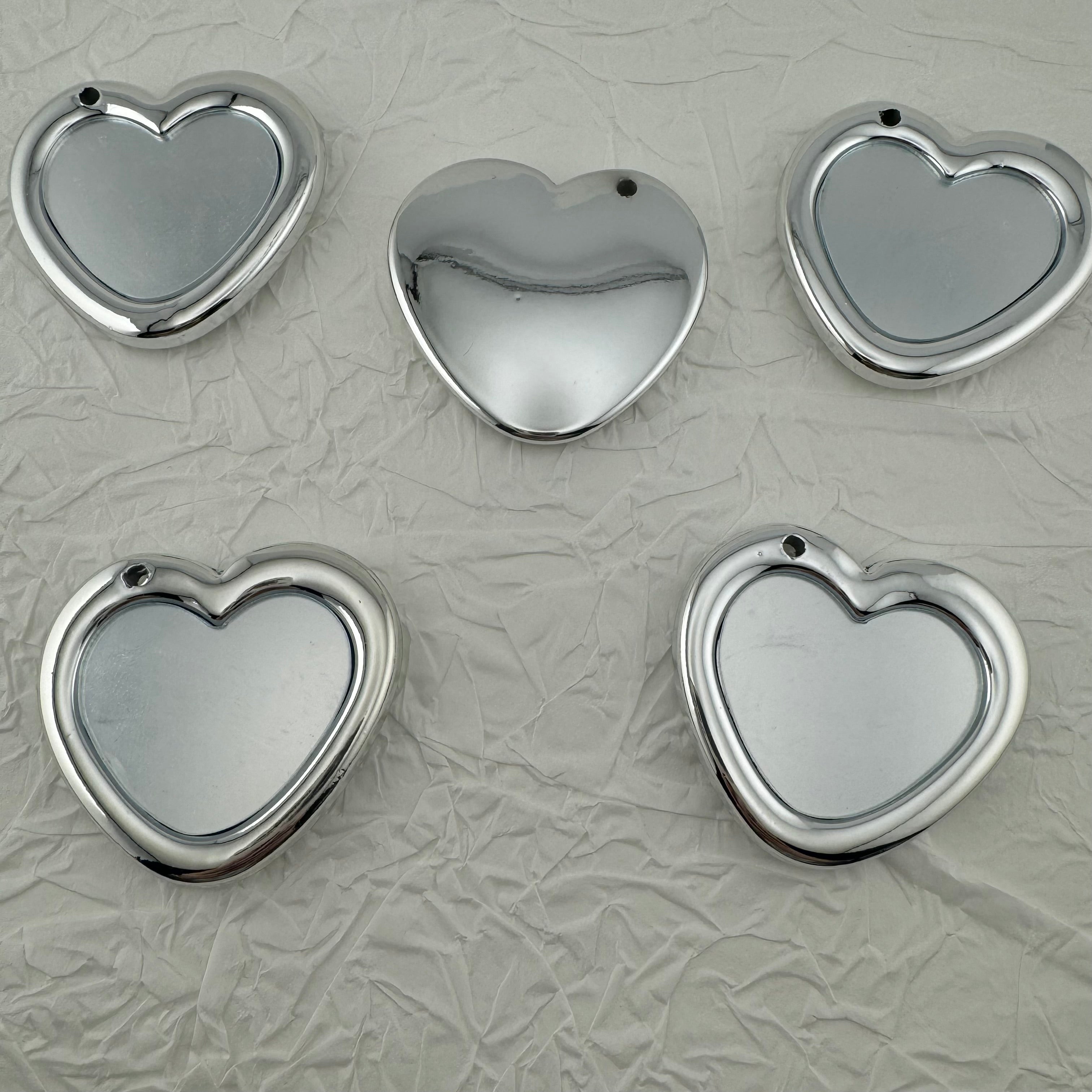 FS2279-Heart Shape Mirror Acrylic Charms For Making Key Chain