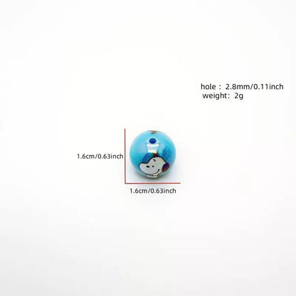 FS4258-16MM Random Mixed Solid Color UV Coating Snoopy Printed Acrylic Beads Fit For Beadable Pens