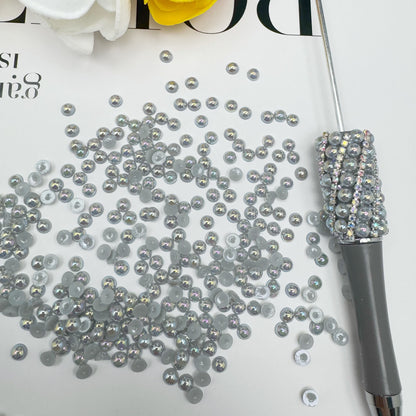 FS3639-4mm AB Half Pearl Looking Half Acrylic Pearl Patch For Making Fancy Beads Or Fancy Pen