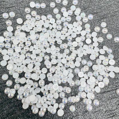 FS3639-4mm AB Half Pearl Looking Half Acrylic Pearl Patch For Making Fancy Beads Or Fancy Pen