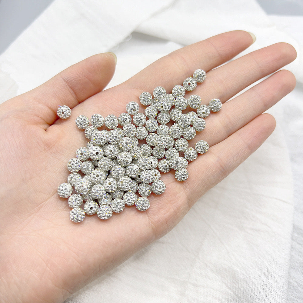 FS2316-6mm Size Sparkling Clay Beads ( Hole is small can be used for Pen Topper)