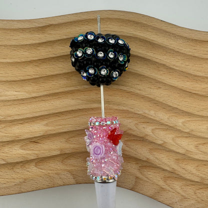 FS1778-Flower Heart Fancy Beads Fit For Beadable Pens