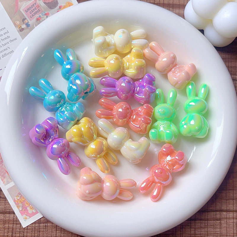 FS1849-Random Mixed Color UV Rabbit Resin Beads Fit For Beadable Pens