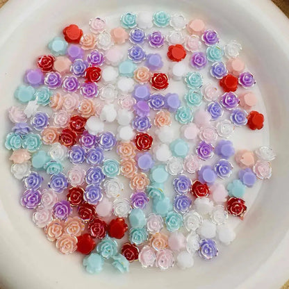 [KM3769]- 8mm UV Luminous Flower Charms Rose Flowers