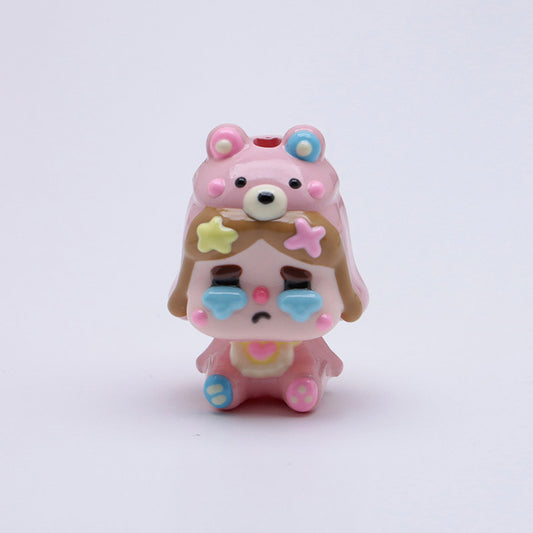 FS4999- 30*21Mm Crying Baby Three-Dimensional Hand-Painted Beads