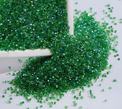 [KM1441]- (1.5mm Size) SS4 AB Color Sugar Crystal Diamonds, Mini Resin Rhinestone For Making Sugar Beads and Sugar Pens