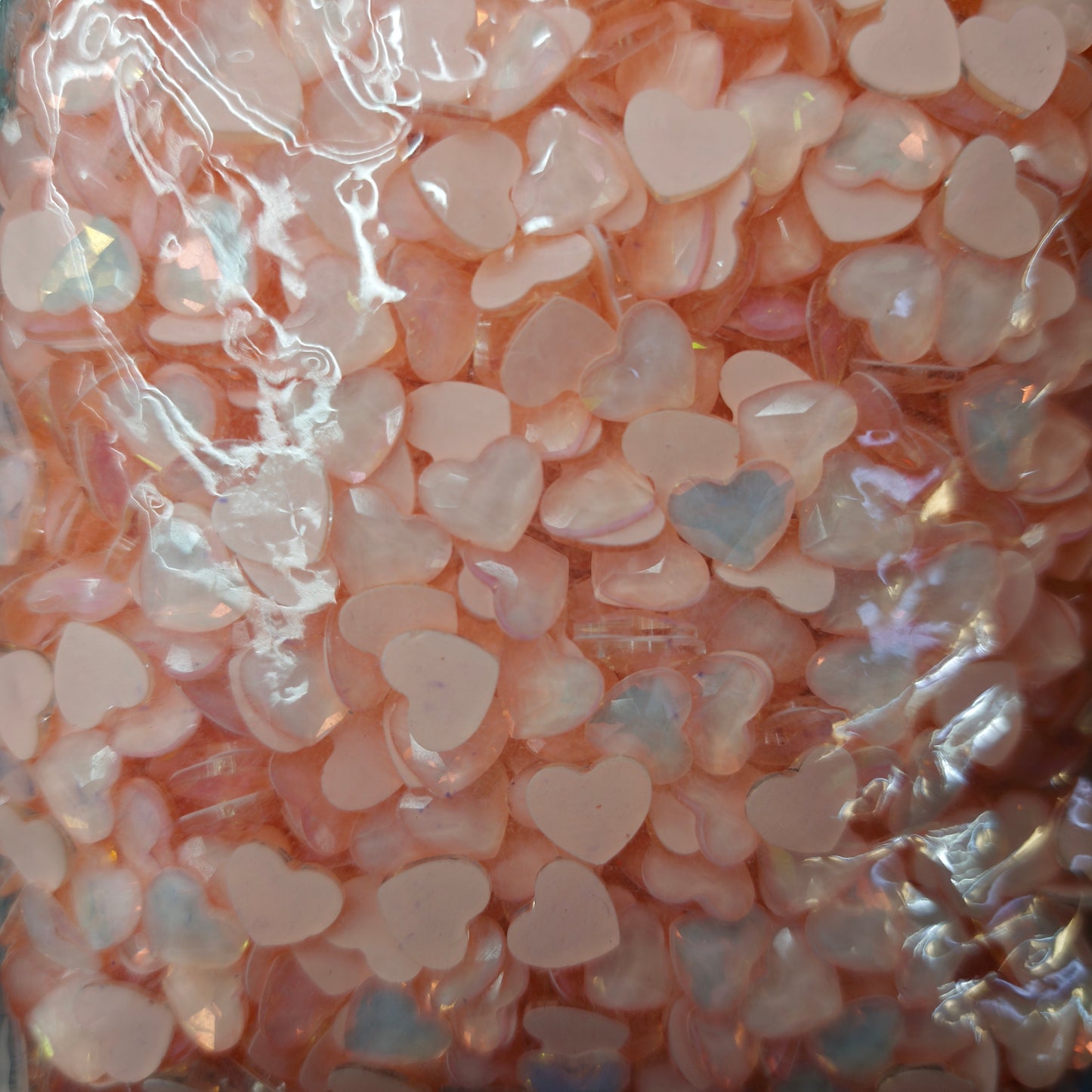 [KM6885]- 8.5mm*10mm Love Heart Crystal Diamonds, Flat Bottom