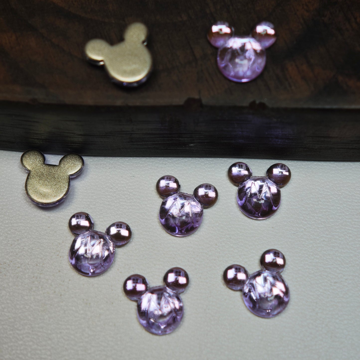 [KM6949]- 9mm*10mm M Mickey Head Crystal Diamonds Nail Art Charms