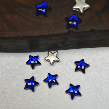 [KM6962]- 7.5mm Five-Pointed Star Crystal Diamonds, Flatback Rhinestone Nail Charms