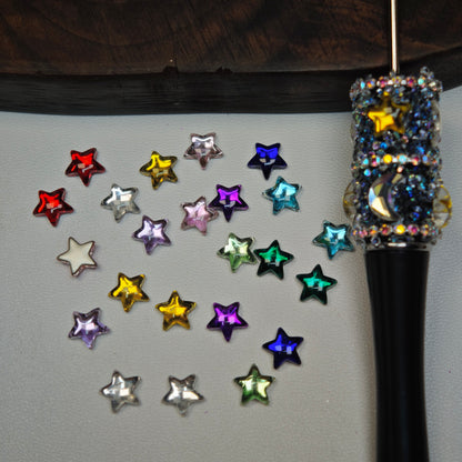 [KM6962]- 7.5mm Five-Pointed Star Crystal Diamonds, Flatback Rhinestone Nail Charms