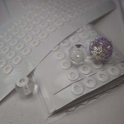 [KM6969]- 10mm Round, With Middle Hole:4mm, 50 Pieces/Sheet, 1cm Round Double Sided Tapes, Pre-Cut Circular Ring Circles Nano Sticker Tapes